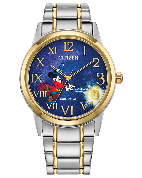 Sorcerer's Apprentice Mickey Blue Dial Stainless Steel Bracelet